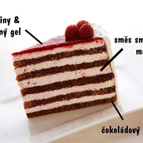 Malinový šlehačkový dort