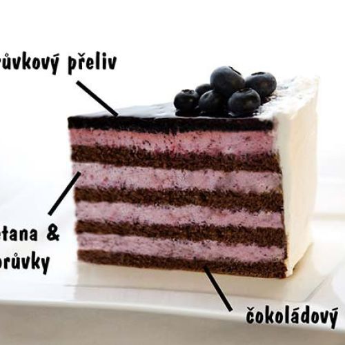 Borůvkový šlehačkový dort